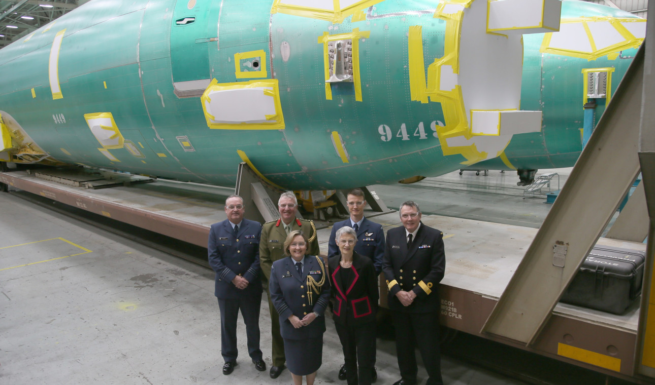 NZ representatives at P-8A keeling ceremony