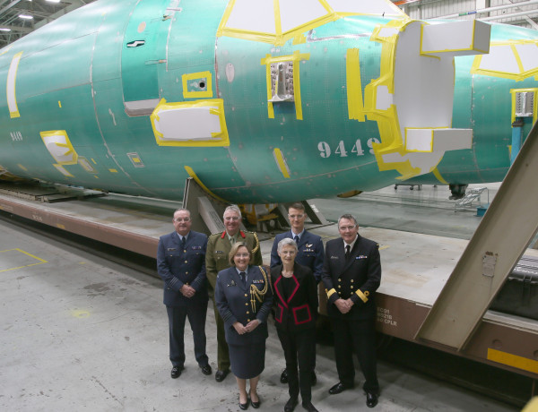 NZ representatives at P-8A keeling ceremony