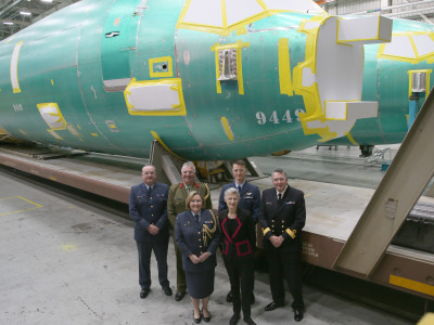 NZ representatives at P-8A keeling ceremony