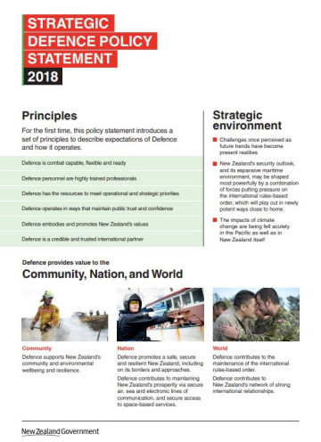 Strategic Defence Policy Statement 2018 Summary