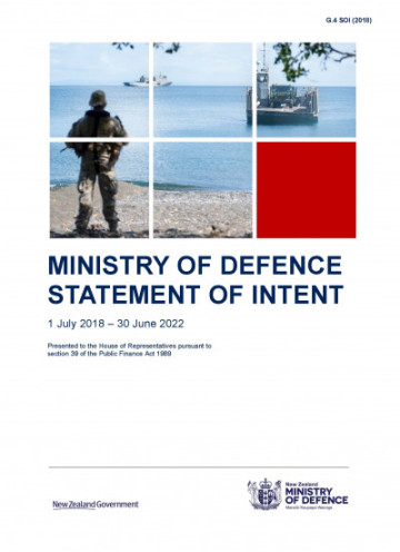 Ministry of Defence Statement of Intent 1 July 2018 - 30 June 2022